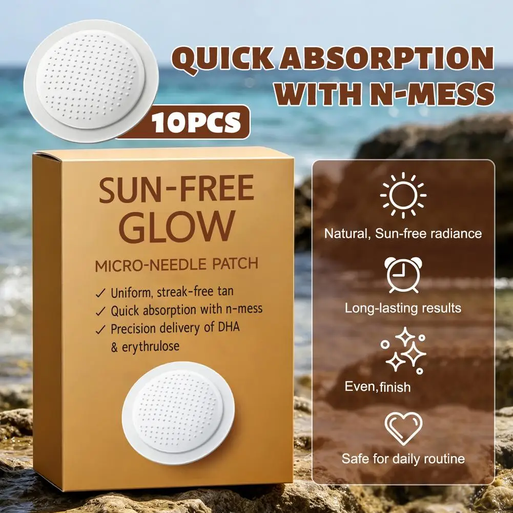 10pcs 7pcs Sunshine Micro-Needle Tanning Patch for Natural Glow Sun-Free Tanning Patch With DHA For Long-Lasting Bronzed Skin