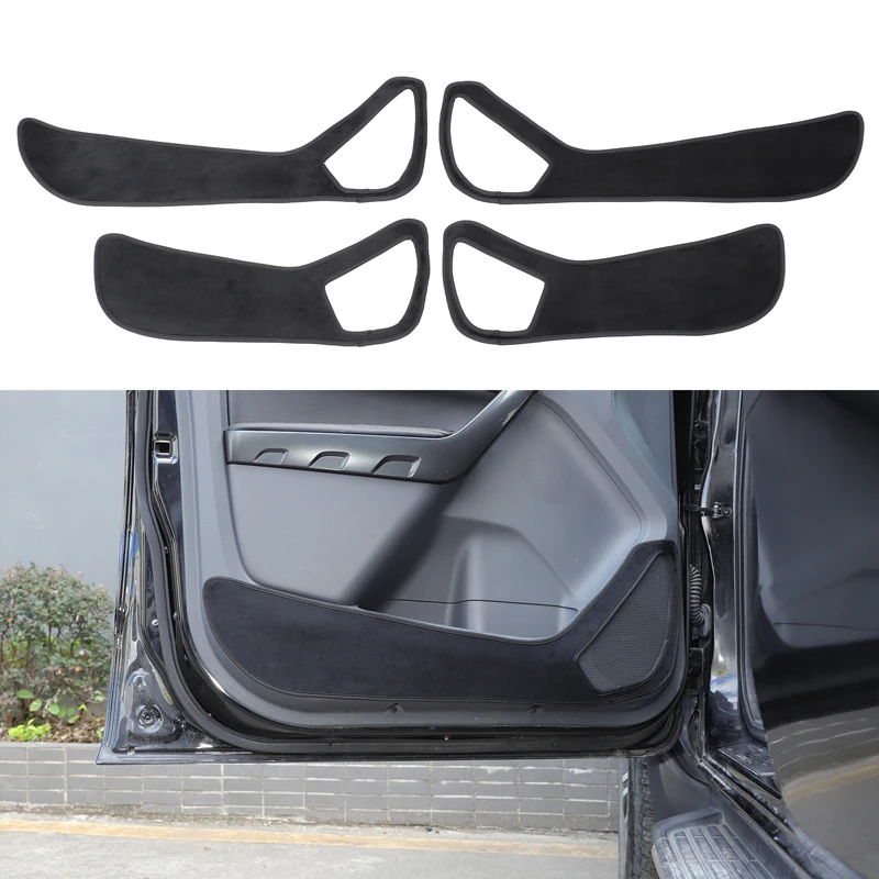 

4Pcs Velvet Black For Ford Ranger 2015-2021 Car Door Anti-Dirty Mat Decoration Sticker Car Interior Protection Accessories