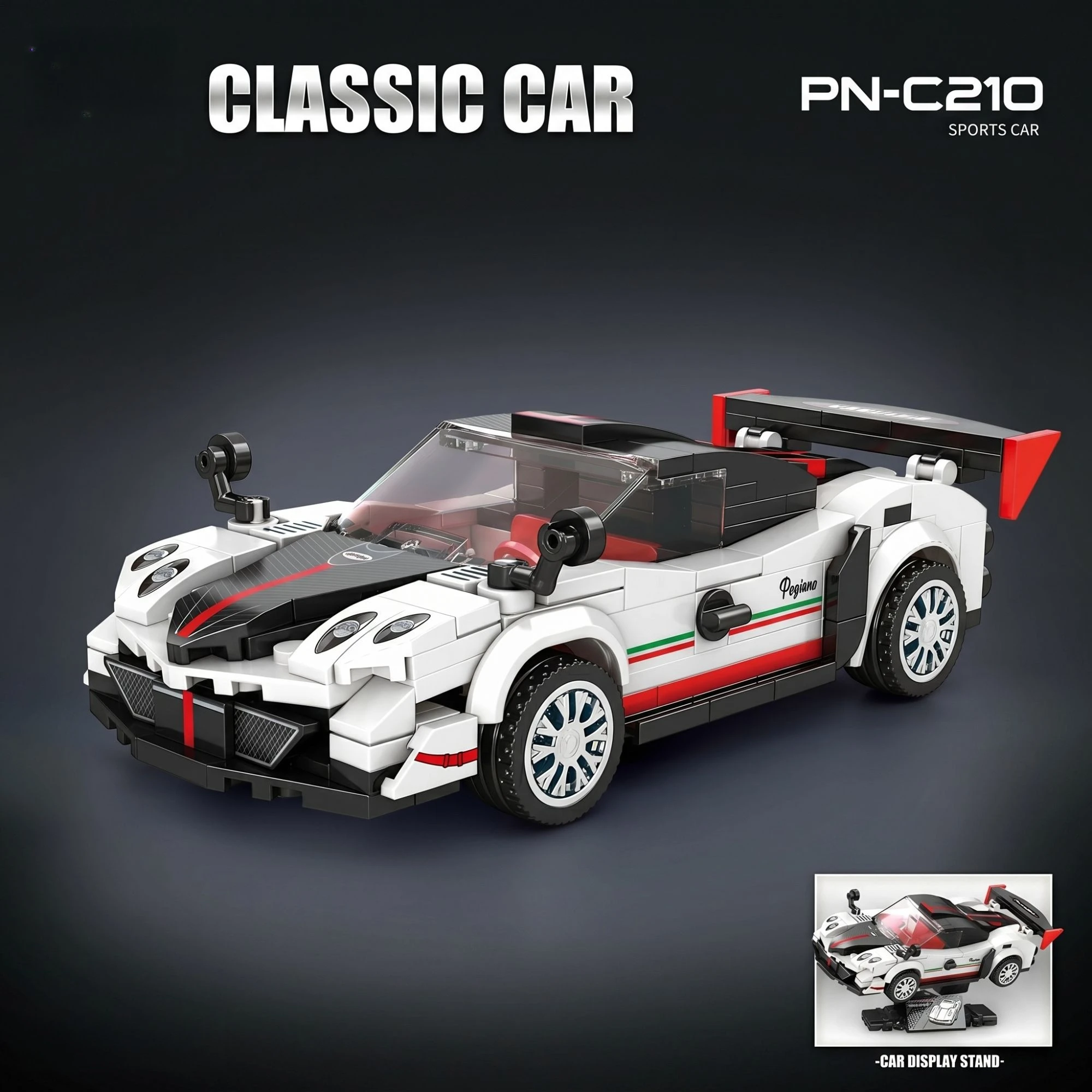 

311pcs PN-C210 City Sports Car Building Blocks MOC K2284 Classic Racing Car Vehicle Assembly Model Bricks for Adults Toys Gifts