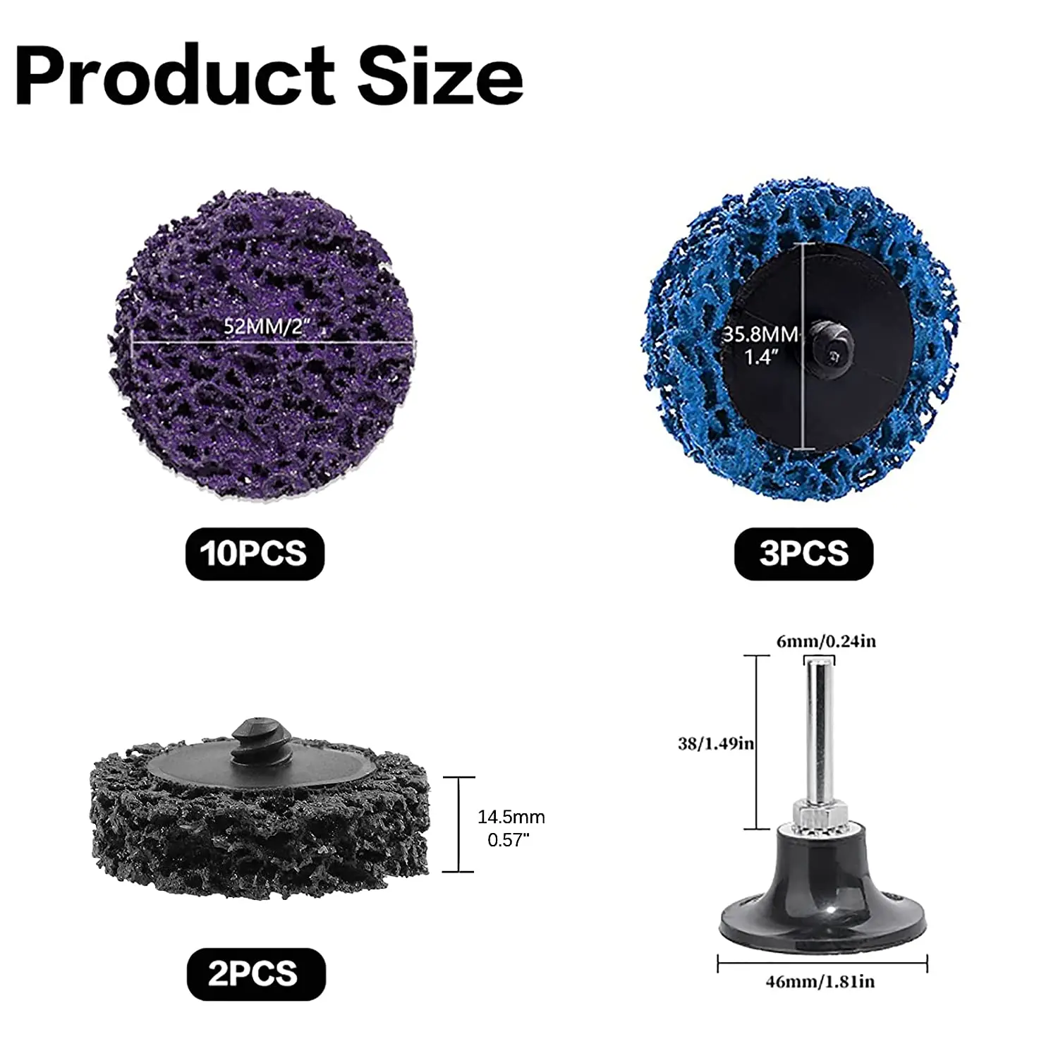 17pcs 2 Inch Strip Discs Kit Stripping Wheel for Drills Grinder Clean and Remove Paint Rust Welds and Oxidation Easy Strip Wheel