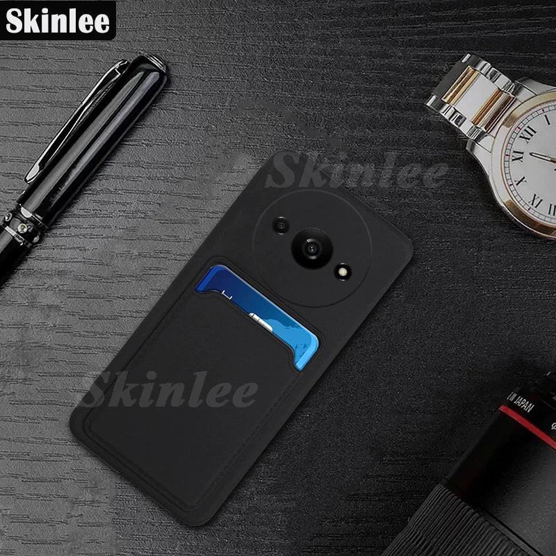 

Skinlee Case For Redmi A3 With Card Slot Wallet Silicone Shockproof Soft Shell For Redmi A2 Plus Phone Cover