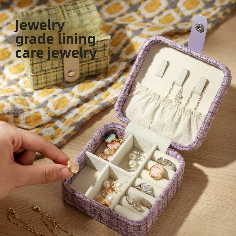 

PU Leather Jewelry Packing Bag Jacquard Fabrics Bracelet Earrings Storage Case Rings Necklace Organizer Jewelry Holder Travel