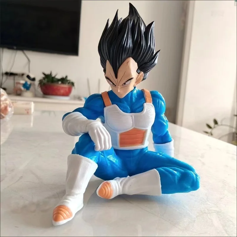 New 15cm Animation Dragon Ball Z Action Figures Super Saiyan Vegeta Sitting Position Model Toys  PVC Statue Collection Gift