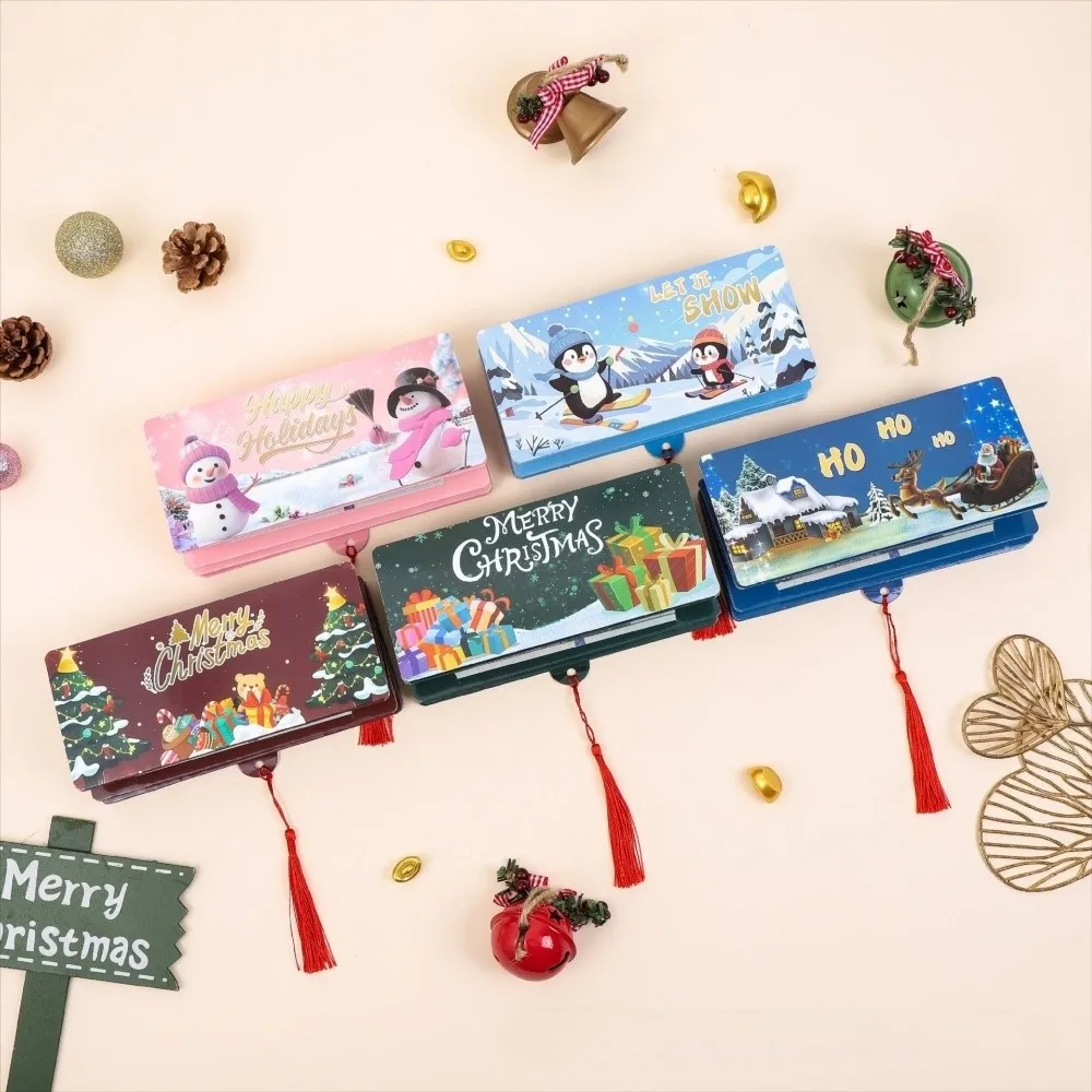 

Santa Claus Christmas Cash Gift Envelope Christmas Tree with 10 Slots Folding Banknote Card Christmas Red Envelope