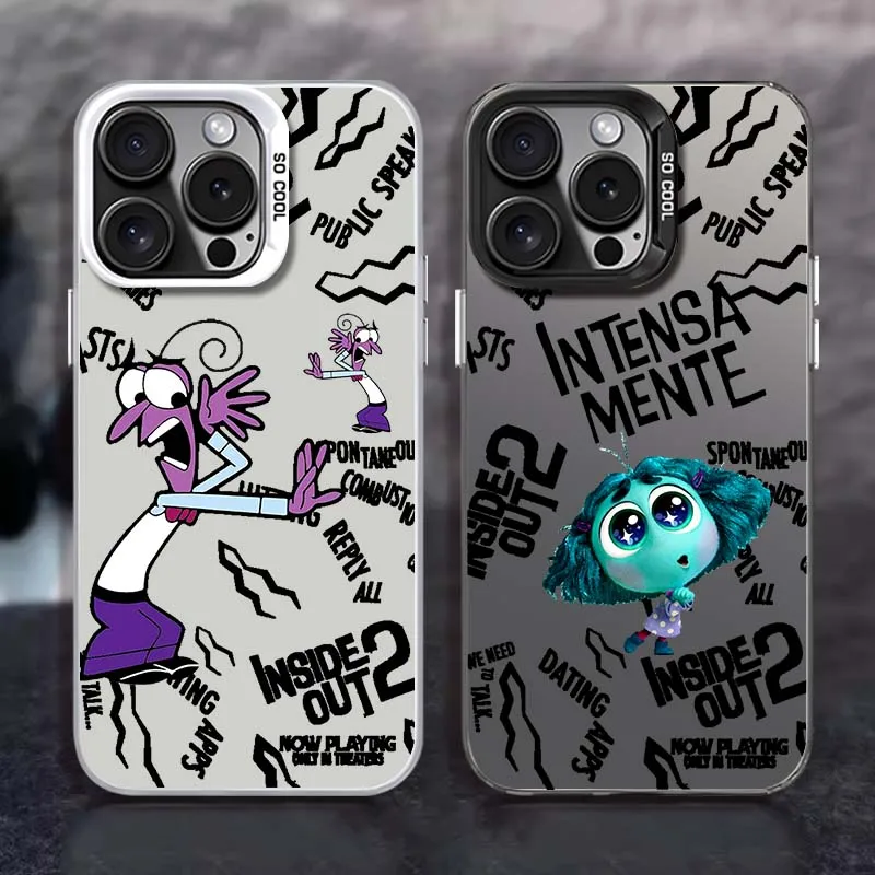 

Inside Out 2 Joy Sadness Art For Apple iPhone 16 15 14 13 12 11 XR XS X Pro Max Plus Colorful Silver Phone Case Soft Cover