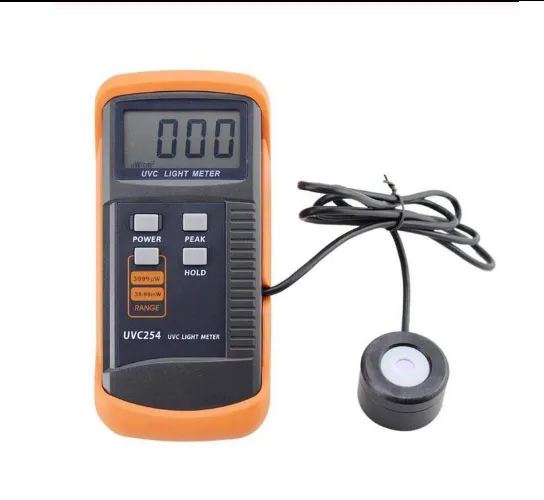 Lux Meter Tester UVC Light Meter of UV Radiometer Intensity Meter Detector UVC254 Digital Illumination Detector 248nm~262nm