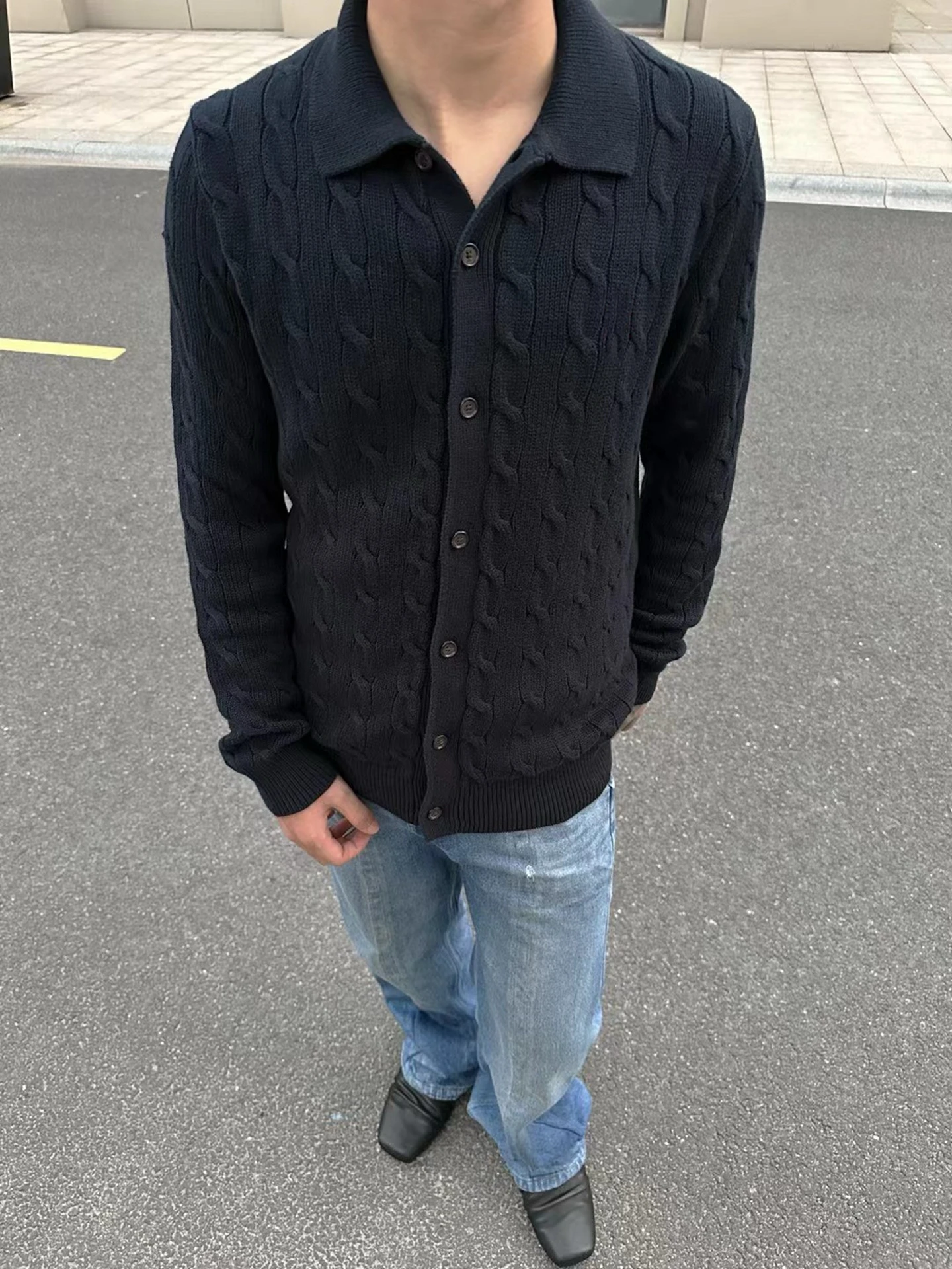 

Квасный вязаный свитер, повседневный вязаный кардиган на пуговицах со старыми деньгами, пальто для мужчин и женщин, подходит для различных случаев