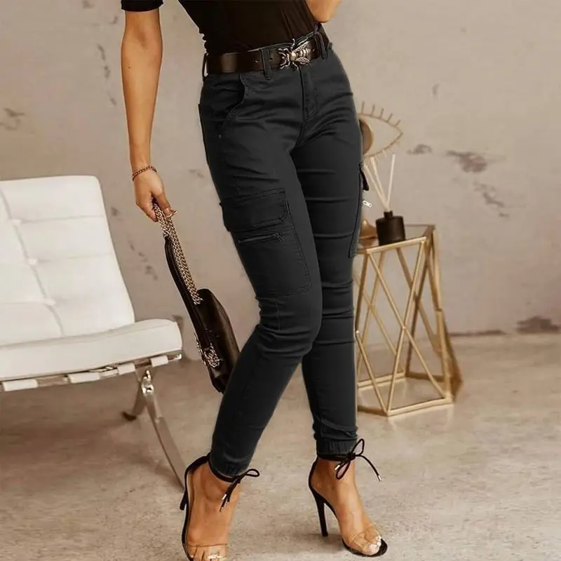 ربيع عارضة مكتب سيدة Sweatpants مع كيتس الشارع Sle l الخصر السراويل الطويلة فضفاضة تناسب السيدات السراويل