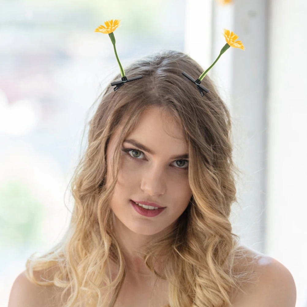 

30Pcs Sunflower Hair Clip Cartoon Style Hairclip Flower Hair Barrettes for Party Hairpin Sunflower Hairpin