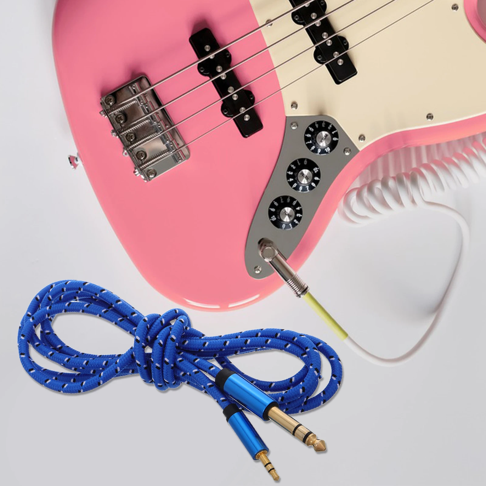 

3.5Mm To 6.5Mm Male To Male Audio Cable For Electric Guitar Keyboard Amplifier Headphones Stereo Instrument Patch Guitar Amp