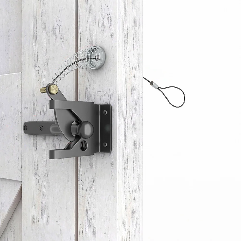 Gravity-Based Automatic Latch For Outdoor Gate Applications Including Chicken Coops Sheds And Perimeter Points