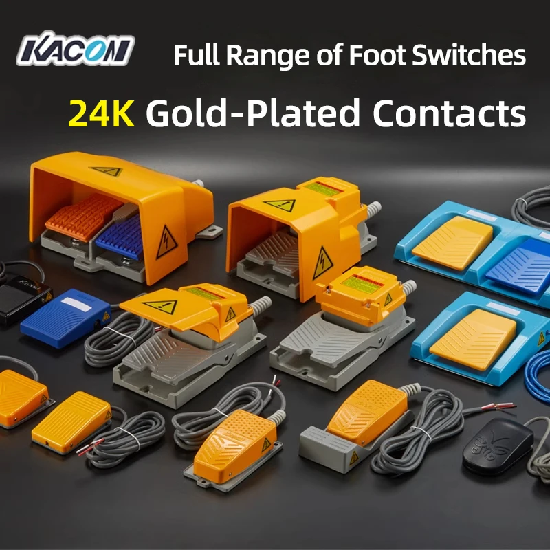 Medical Grade Compact Foot Switch Industrial Foot Pedal with Self-resetting, Self-locking and Waterproof Functions