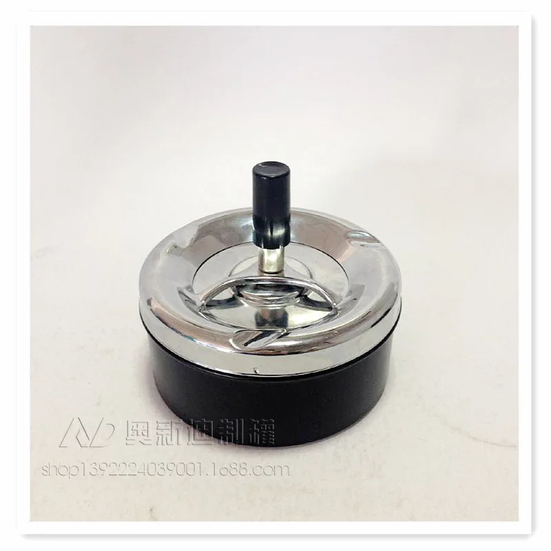 Portable Round Spinning Ashtray Cigarette Ash Stainless Steel Ashtray Housewares Spinning with Cover WY70917