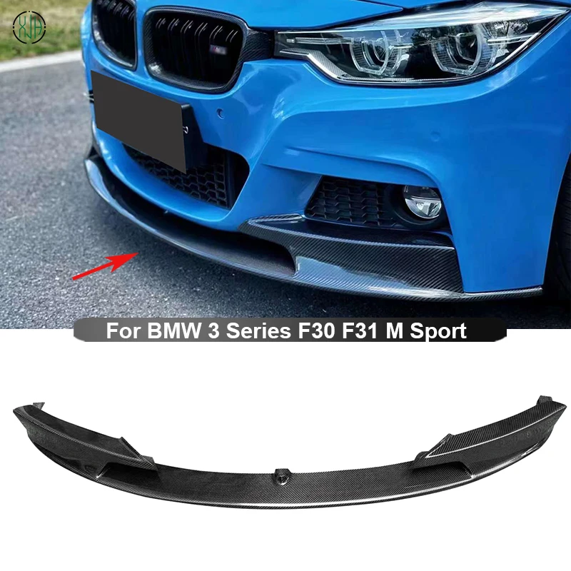 For BMW 3 Series F30 F31 M Sport 2013 - 2017 Carbon Fiber Front Bumper Splitter Front Lip Chin Spoiler Diffuser Parts Body kit