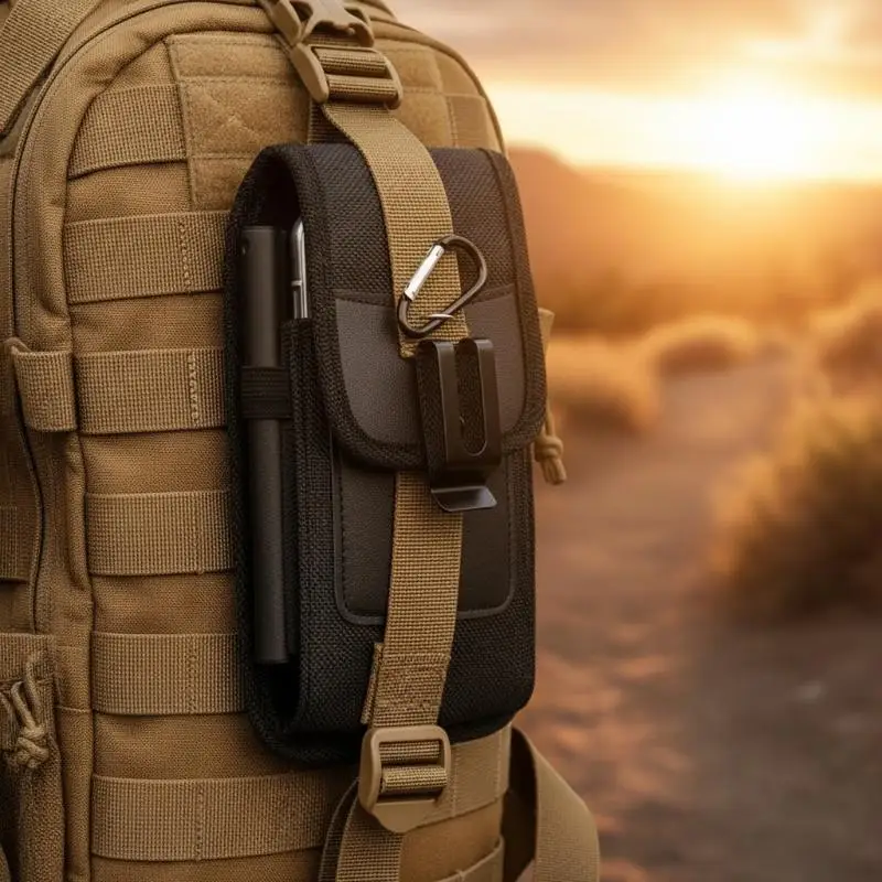 Waist Bag Men Mobile Phone Holder Oxford Cloth Durable Belt Loop Purse for Outdoor Activities