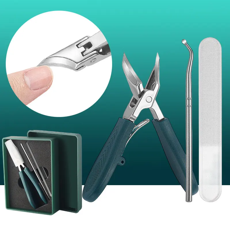 Anti-Splash Oblique Edge Nail Clippers Set Eagle Beak Toe Nail Trimmers Ingrown Toenail Tools Professional Manicure Products