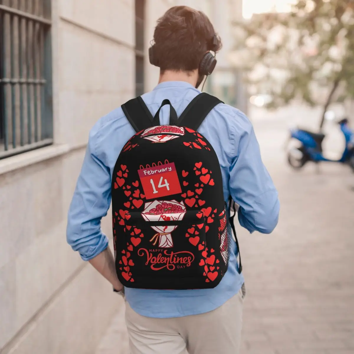 

Happy Valentine's Day February 14 Backpack Student BookBag Kids School Bag Computer Shoulder Bags for Men Women