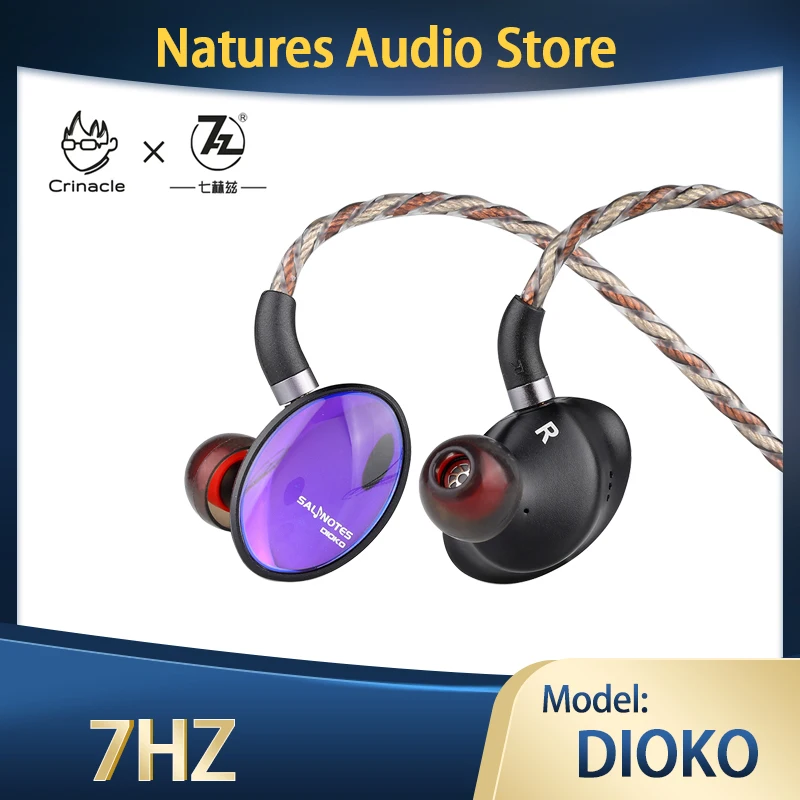 7HZ Crinacle Salnotes Dioko 14.6mm Planar Diaphragm Driver In Ear Earphone HiFi Music Headphoens Detachable Cable IEM