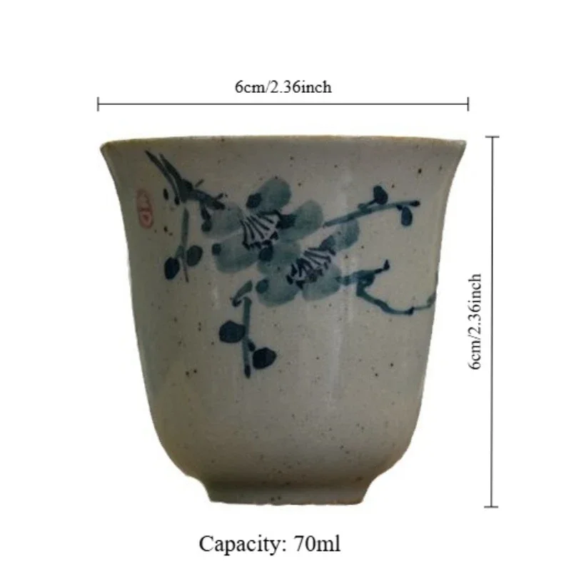 Chinese Ceramic Tea Cup with Orchid Bamboo Chrysanthemum Beauty Floral Design for Kitchen Dining Bar Home Decor view 5