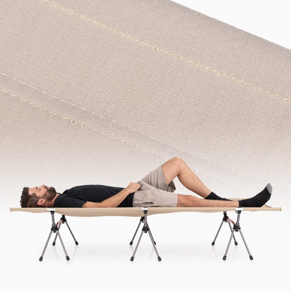 Camping Cot Outdoor Exquisite Camping Folding Bed Lightweight and Portable Safe and Stable High and Low Dual-use Folding Bed image 2