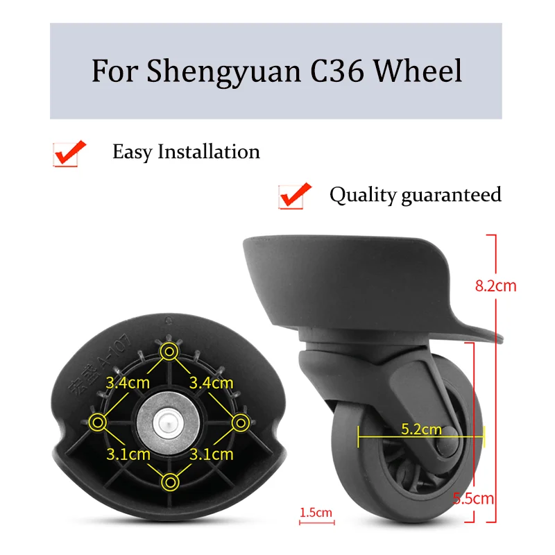 

Suitable For Shengyuan C36 Universal Wheel Trolley Case Wheel Replacement Luggage Pulley Sliding Casters wear-resistant Repair