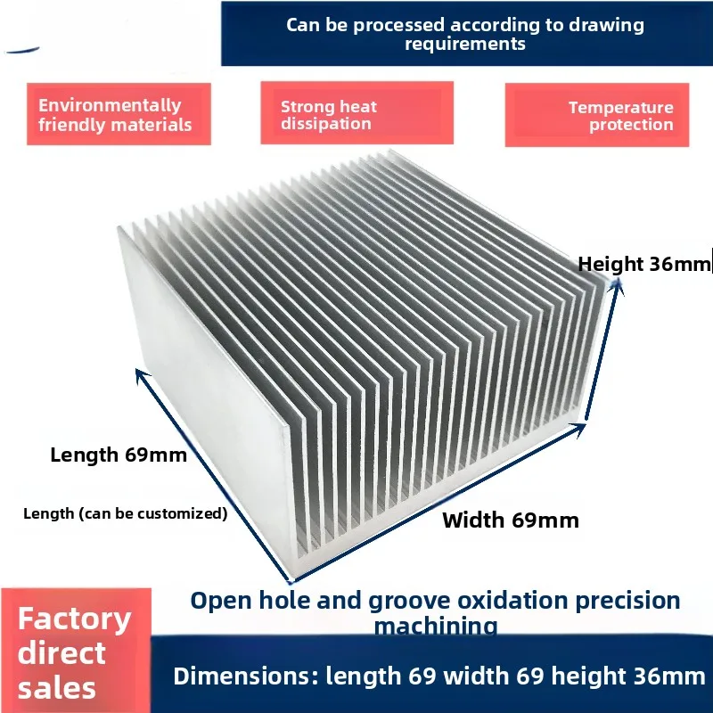 

Promotion + Free Shipping PCB Electronic Cooling Heatsink, Dense Fin Heatsink 69×36×100mm, Multiple Lengths Available