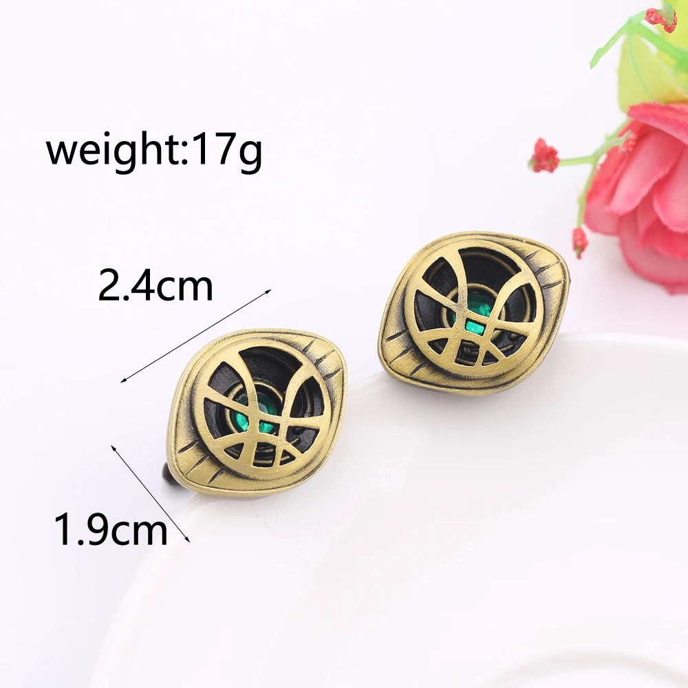 Marvel Superhero Figure Doctor Strange Peripheral Cufflinks Eye Of Agamotto Retro Style Metal Cuff Buttons Clothing Accessories
