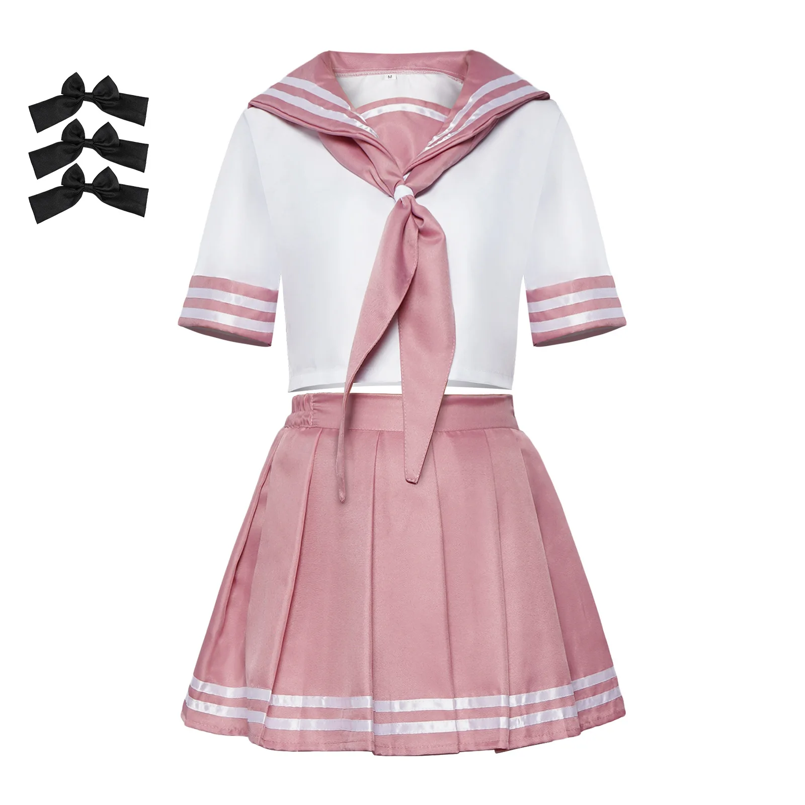 

Fate Astolfo Classic Japanese Anime School Girls Pink Sailor Dress Shirts Uniform Cosplay Costumes with Socks Hairpin set