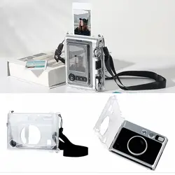 Transparent Instant Camera Case Cover Silicon Carry Bag with Strap For Instax MiniEVO