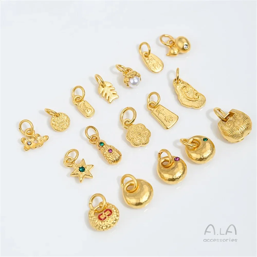 Acessórios de ouro areia vietnã método antigo ruyi cabaça pixiu pingente pulseira colar jóias pingente