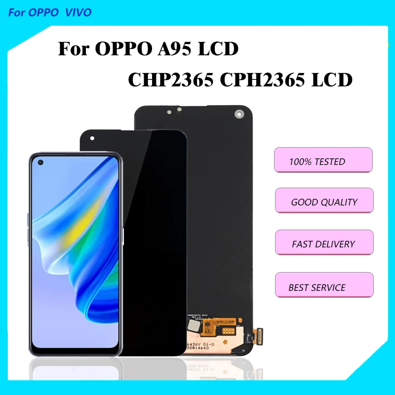 

6.43"Original AMOLED For OPPO A95 4G LCD Display Touch Screen DigitizerReplacement For cph2365 chp2365 LCD Display