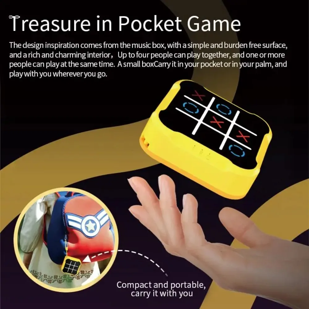 Unisex อิเล็กทรอนิกส์ Tic Tac Toe เกม 3-in-1 Travel ปริศนาของเล่น Infinite Board สําหรับเด็กผู้ใหญ่แบบพกพาหน่วยความจําการเรียนรู้เกมอายุ 3 +
