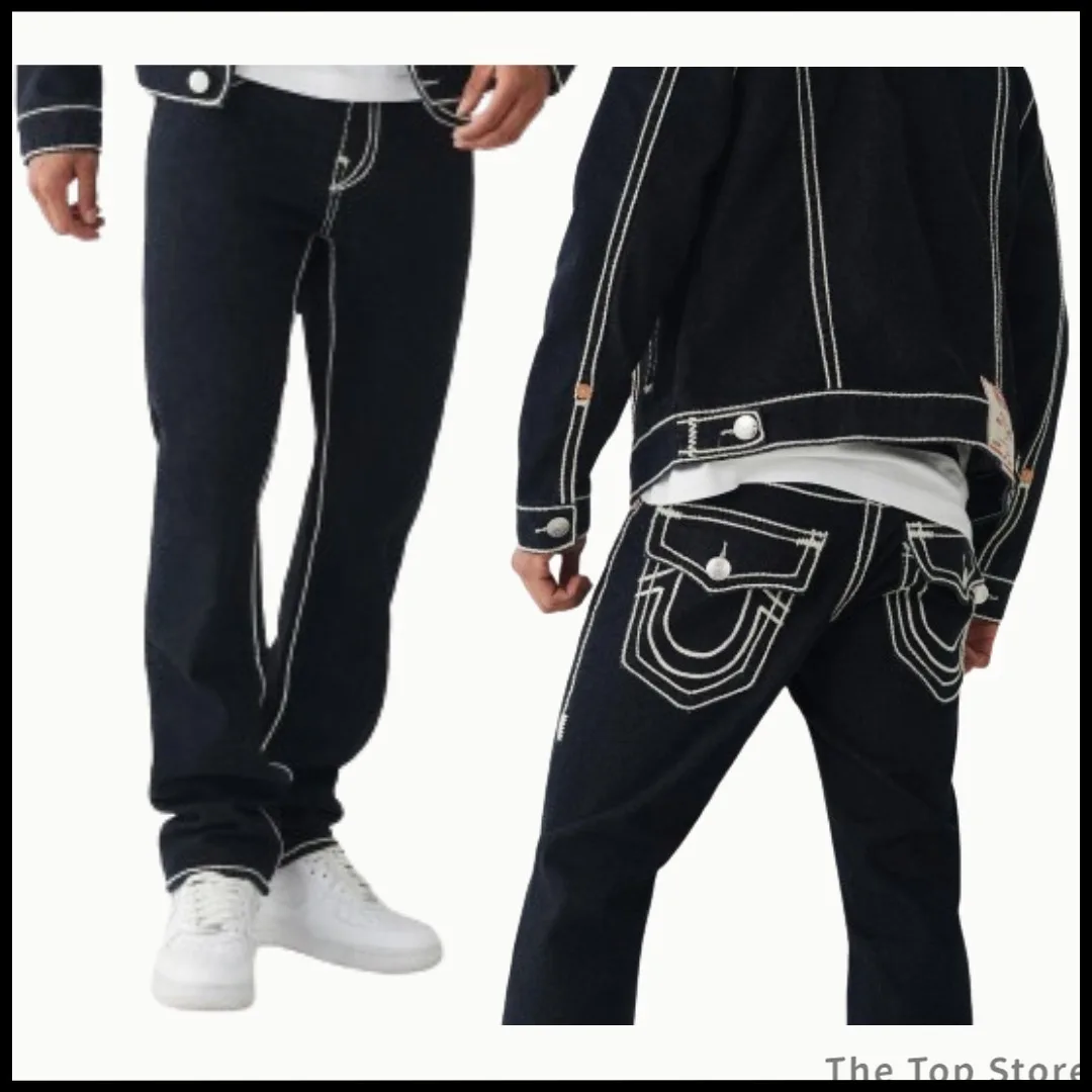 

Vintage Street Gothic Casual Denim Pants Y2k jeans Embroidered Jeans Streetwear Couples High Waist Straight Leg Wide Leg Jeans
