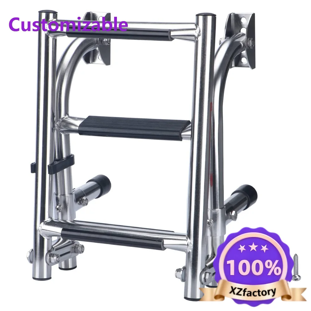 Factory Direct 2026 Top RatedMarine stainless steel folding ladder Side hanging stern ladder Boarding  Ship boarding  Steps Ship