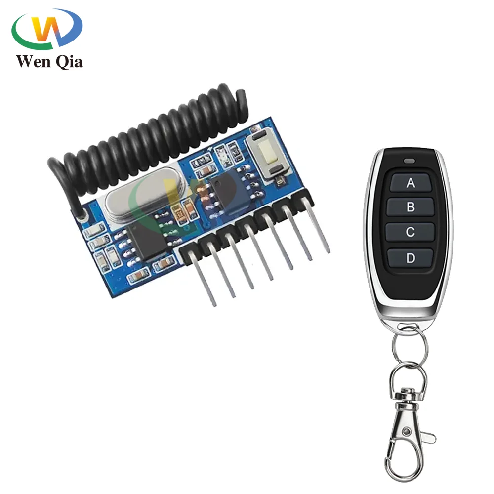 

433mhz RF Receiver Learning Code Decoder Module 433 mhz Wireless 4 CH output For Remote Controls 1527 2262 encoding