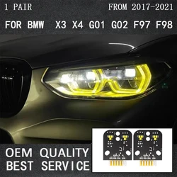New Lemon Yellow DRL for BMW G01 X3 G02 X4 F97 X3M F98 X4M CSL Style Daytime Running Lights LED Module Angel Eyes Lightsource