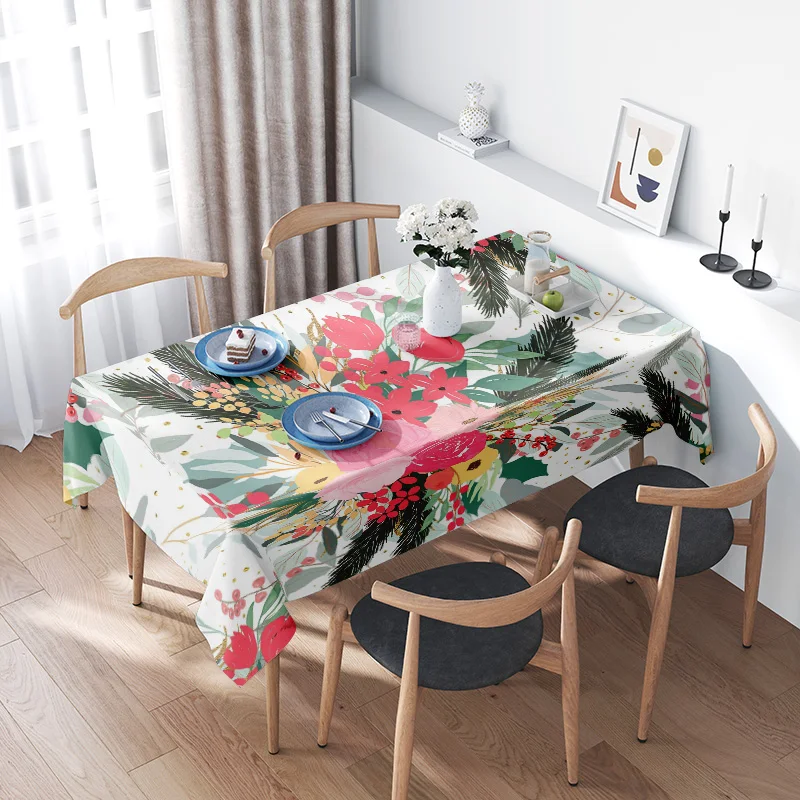 

Floral Tablecloth Vintage Botanical Farmhouse Rustic Dining Table Cover Washable Table Topper Kitchen Decor