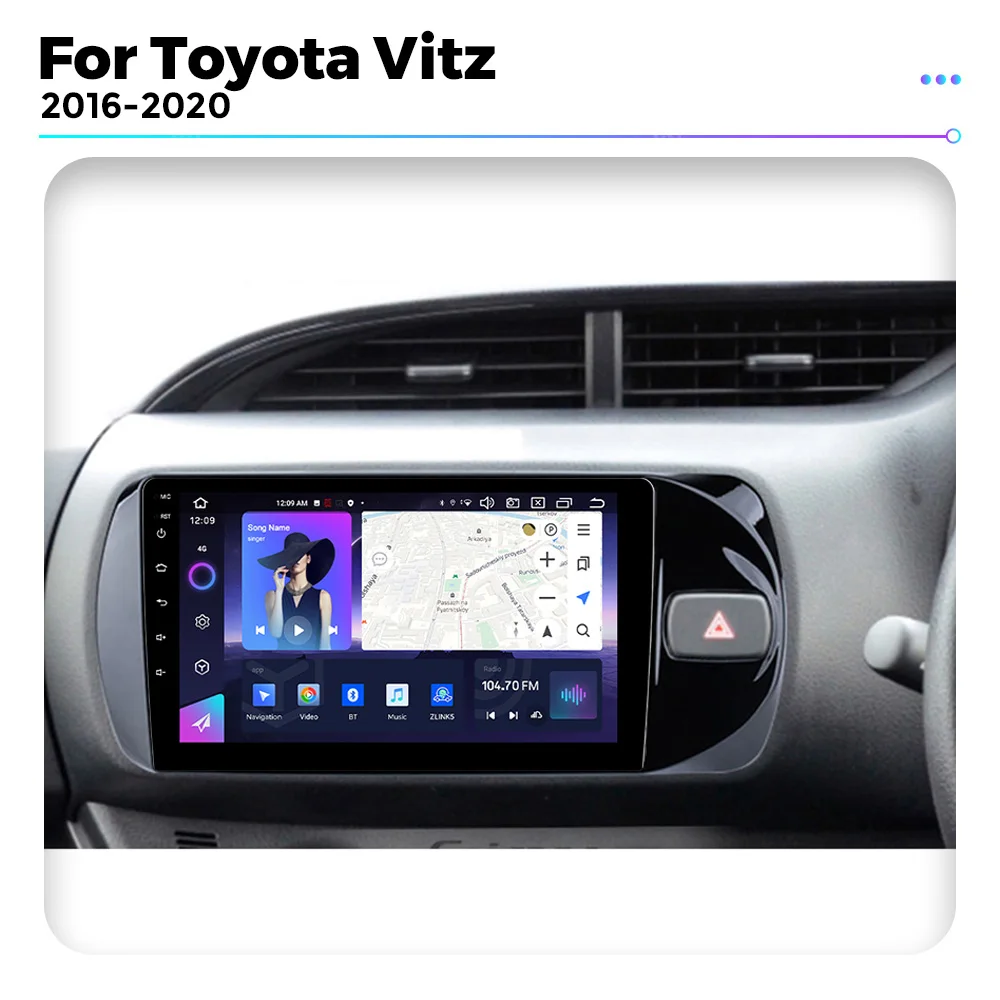 Android 13 Car Radio For Toyota Vitz 2016-2020 Multimedia Video Player For GPS 4G WIFI 8 Core DSP RDS Wireless Carplay Auto BT