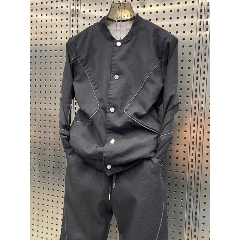 2025 Fashion Luxury Casual Coat Pants Set Stand up Collar Korean Edition Loose Two Piece Set for Men Spring and Autumn