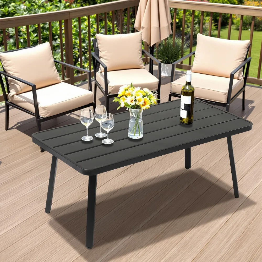 

Outdoor Side Table Weather Resistant Steel Patio Side Table for Balcony Porch