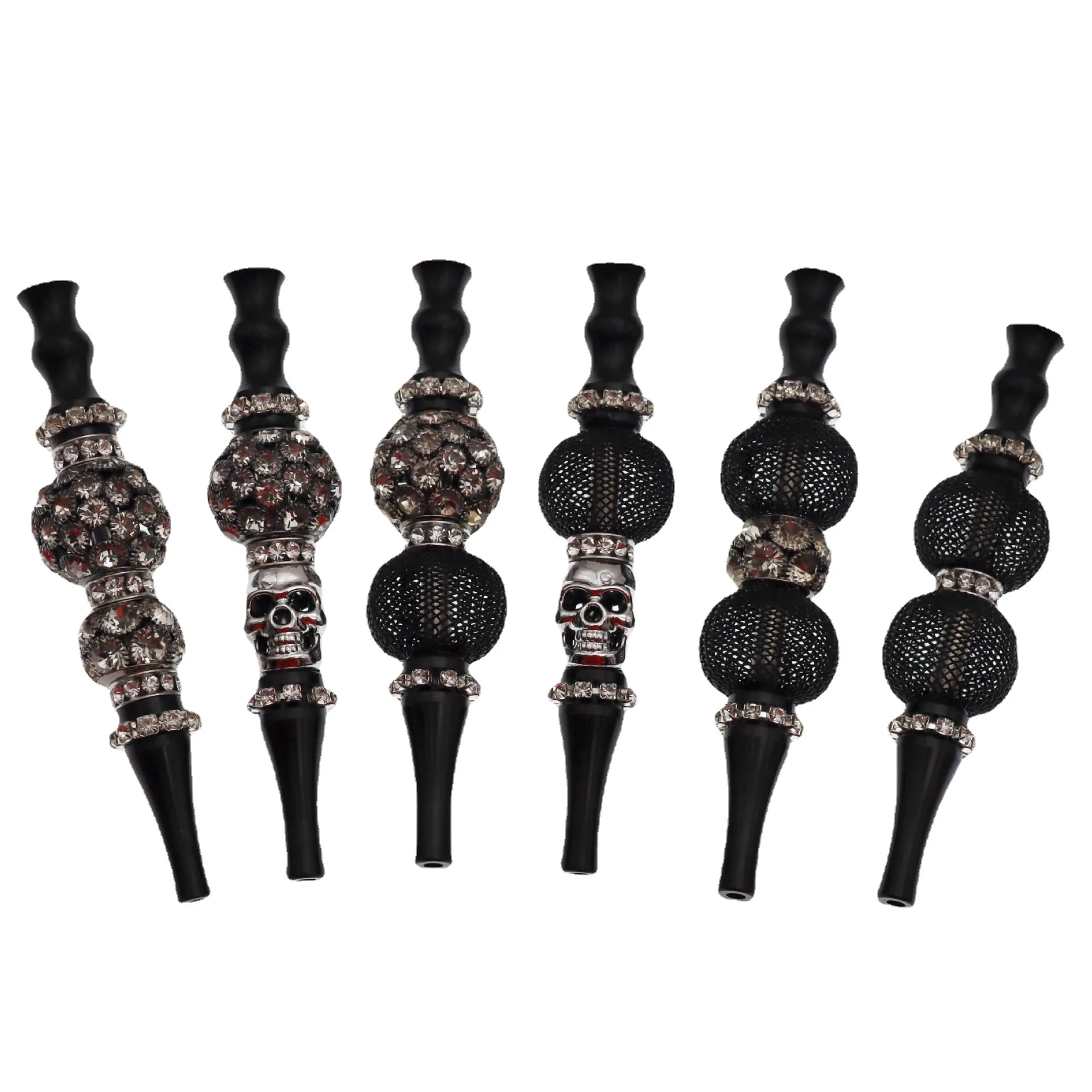 Bling Luxury Handmade Alloy Shisha Hookah Mouth Tips hookah Tip artificial Large Ball Clip Drill ring Arab Hookah Blunt Holder