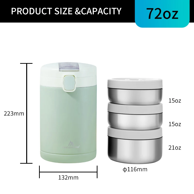 Hot Sale Logo Customized New Design Leak-proof Insulated Food Can Food Bottle/Pot Children's Lunch Box