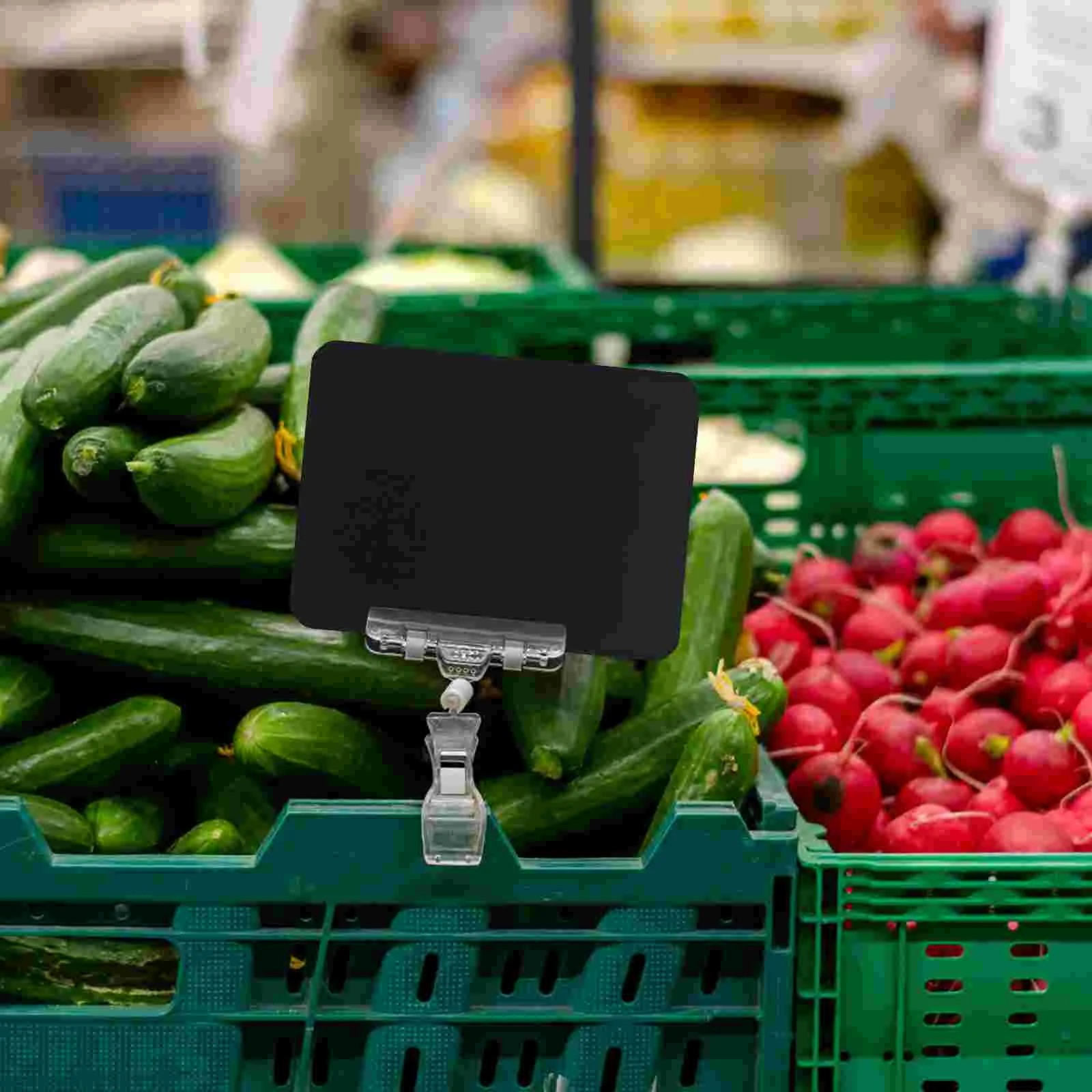 Hangende etikethouder Mand Etikettenhouders Zwarte clip Verwijderbare PVC Bin Tags Supermarkt Displaystandaard Promotiebord