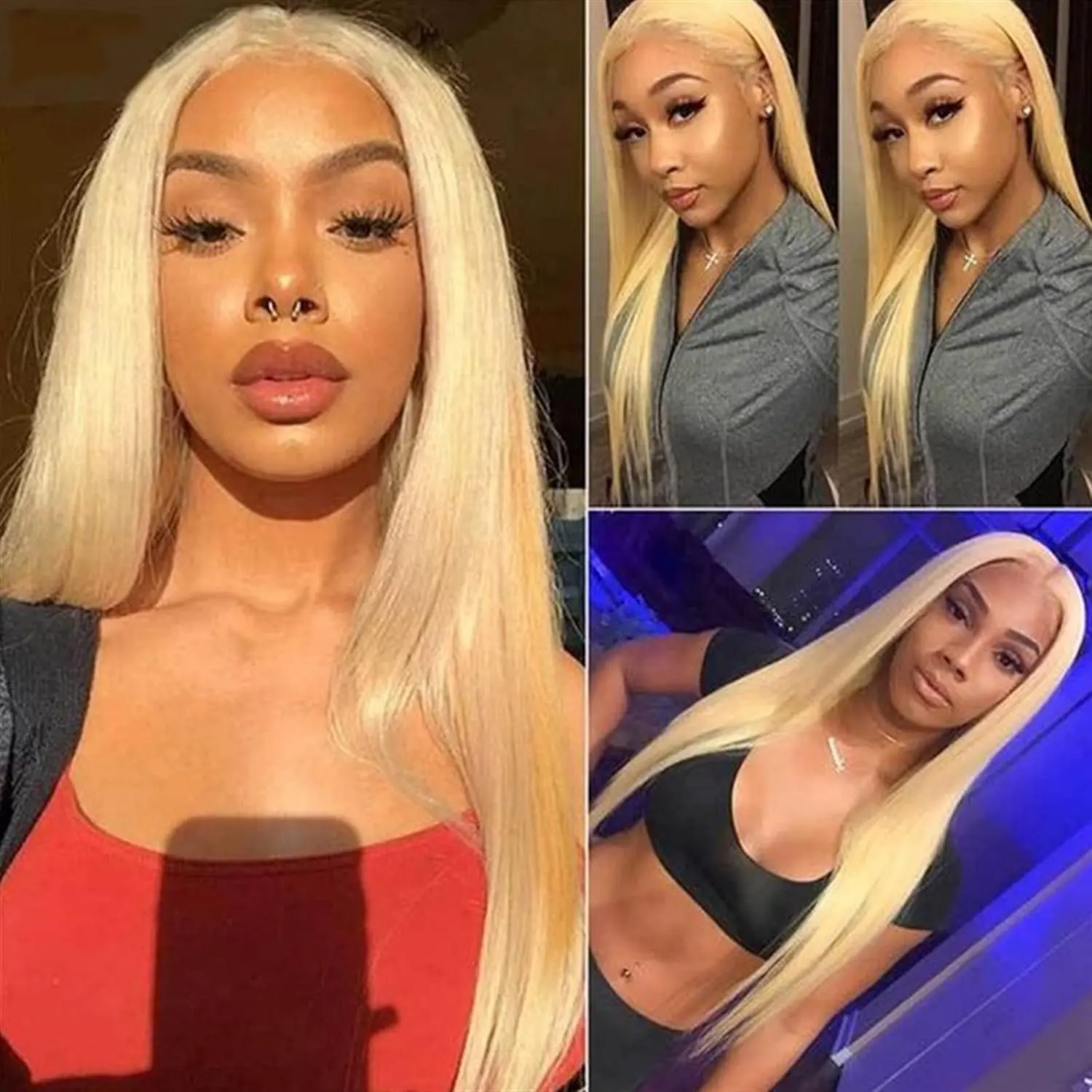 150 Density 613 Blonde 13x4 HD Lace Frontal Wig 34 Inches 13x6 Lace Wig Straight  Bleached Brazilian Human Hair Wig