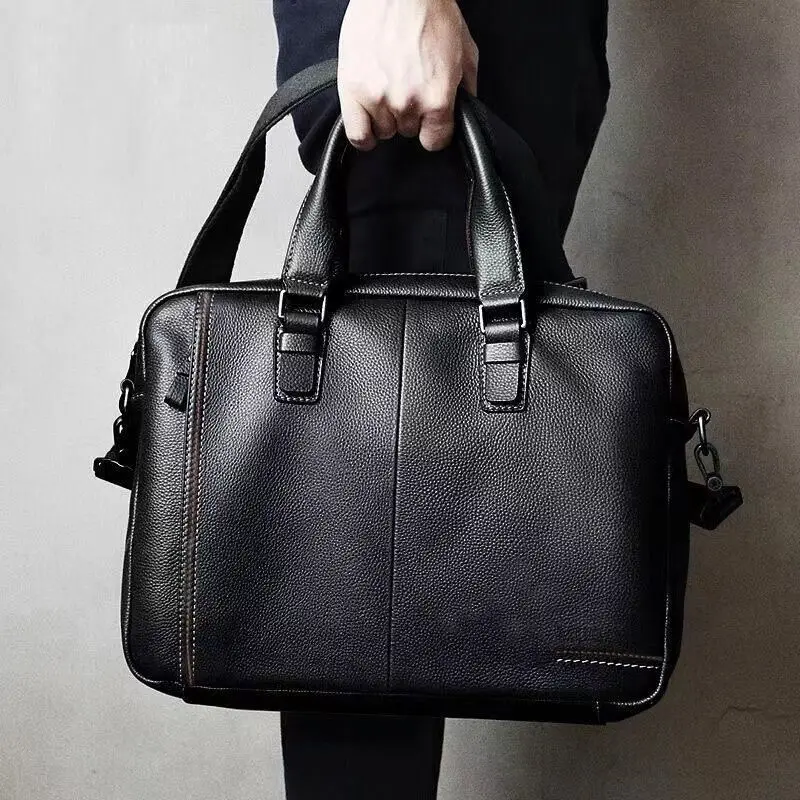 新しいラップトップバッグ Pu レザーメンズブリーフケース高級ブランド男性ハンドバッグ高品質男性メッセンジャー 14 インチコンピュータラップトップバッグ