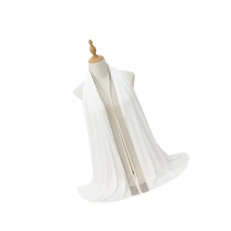 

39BB Длинный церковный шарф 170 см для различных случаев Хлопковая повязка на голову Мягкая шаль