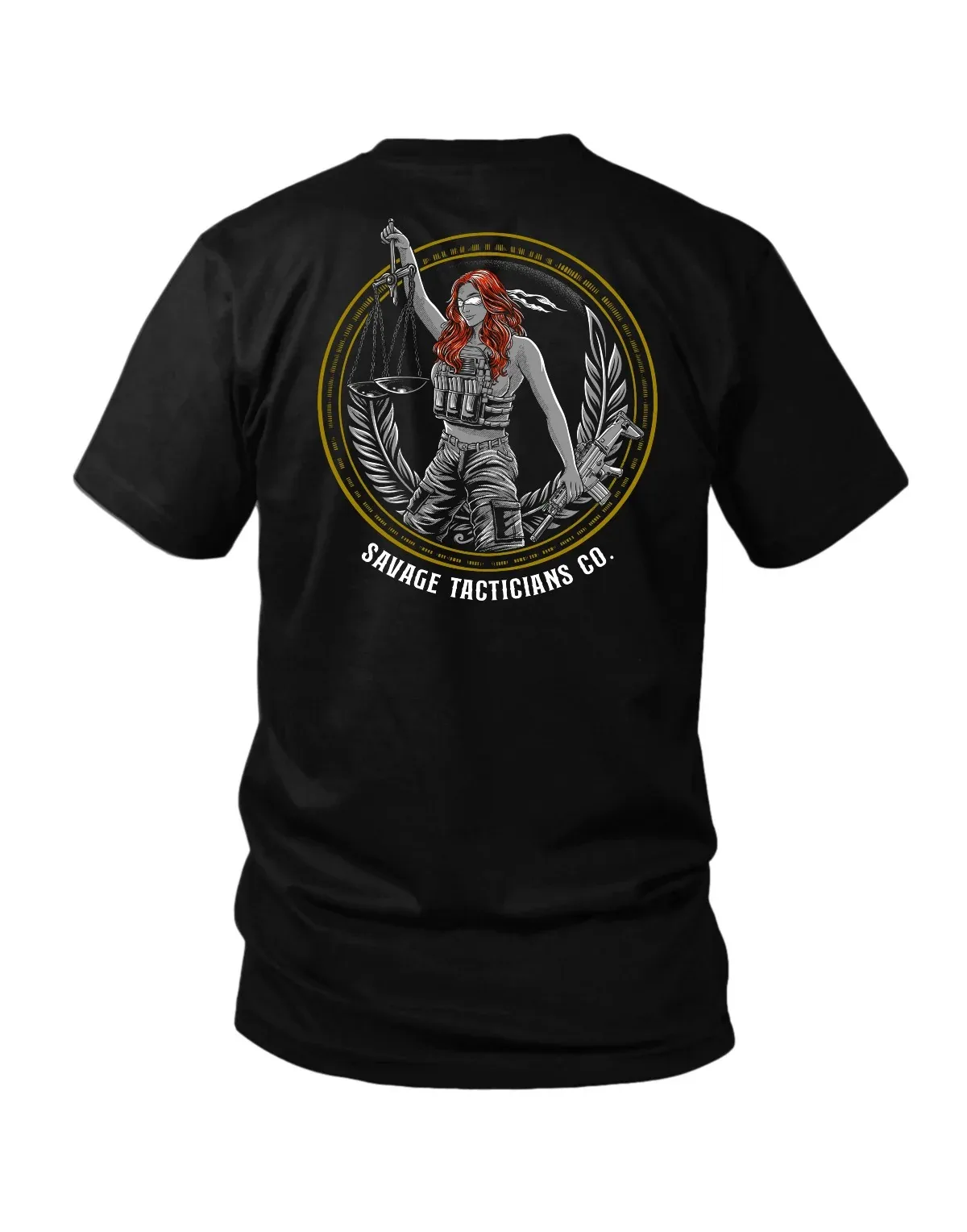 

2025 Lady Justice – Savage Tacticians Graphic Tee Unisex Men Women Summer Sleeve Fashion Brand Luxury Casual Vintage Retro
