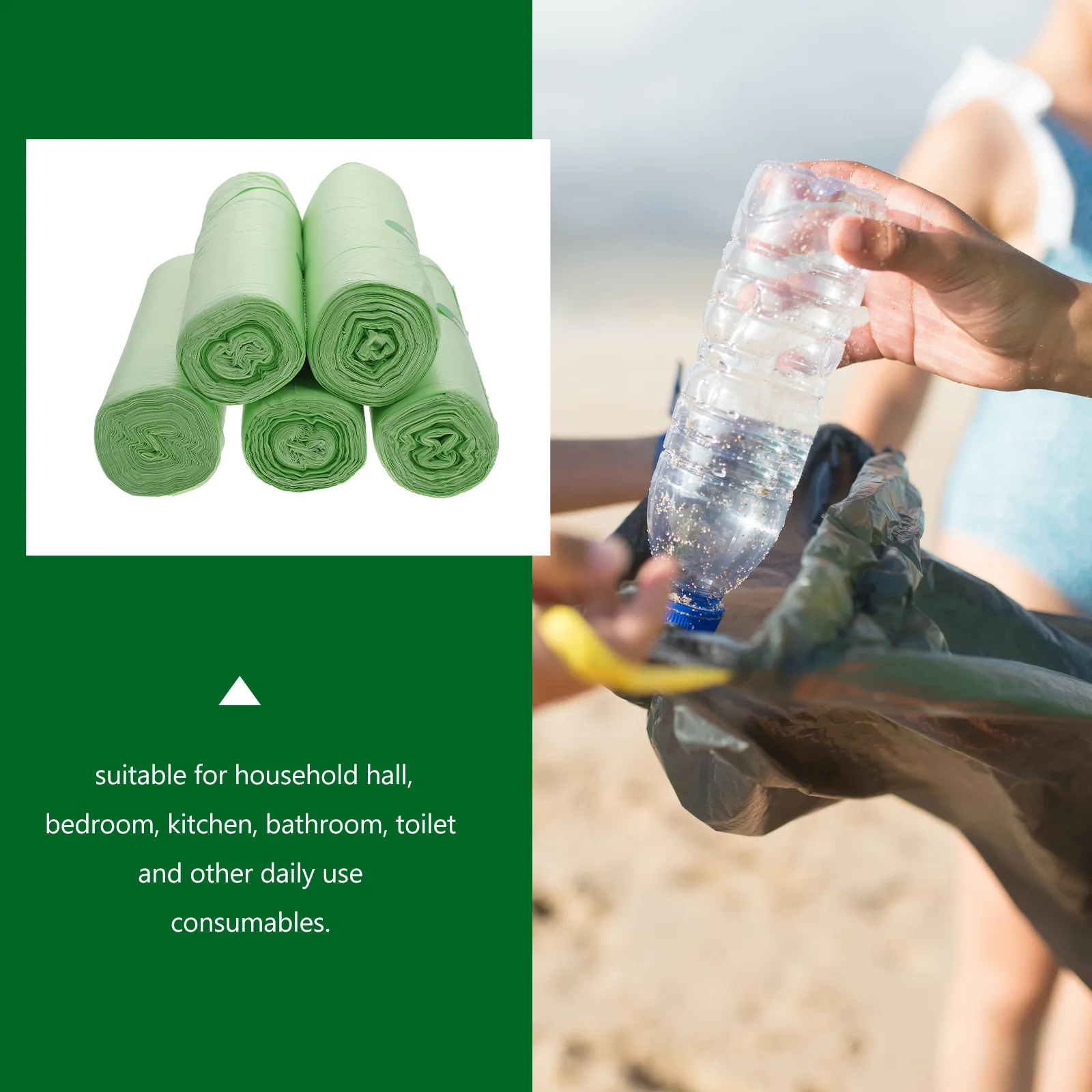 100 bolsas de basura biodegradables para abono, basura compostable, basura clasificada