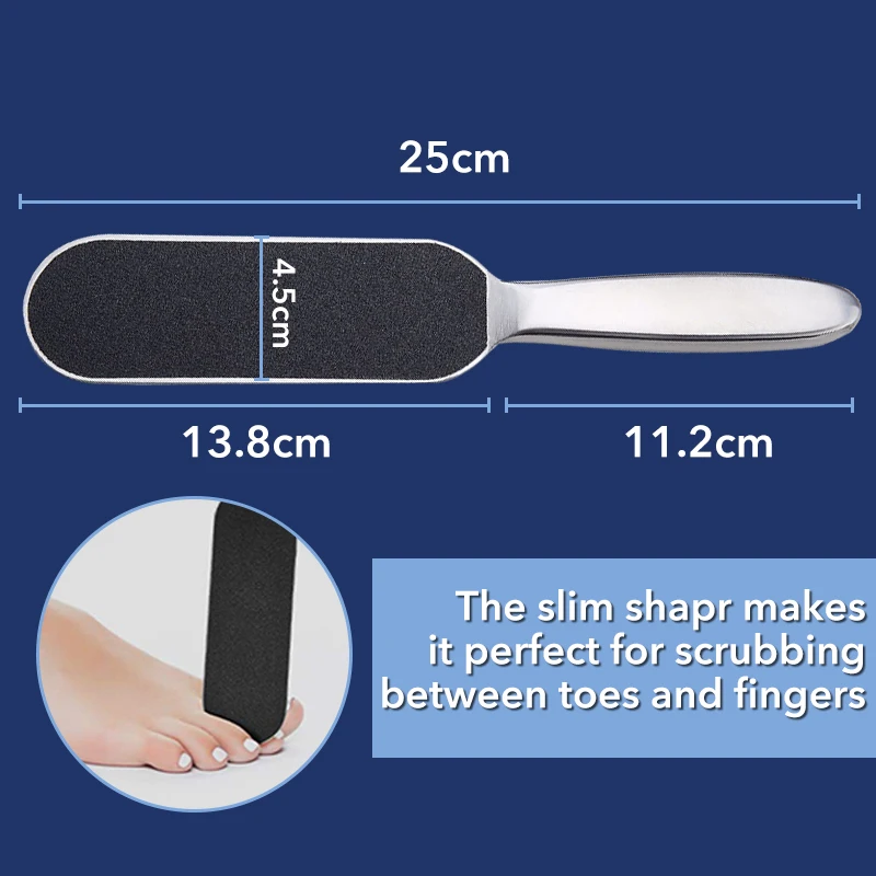 Professional Pedicure Foot File Double Side with 10 Replaceable Pads Stainless Steel Cracked Skin Corns Callus Remover Feet Rasp