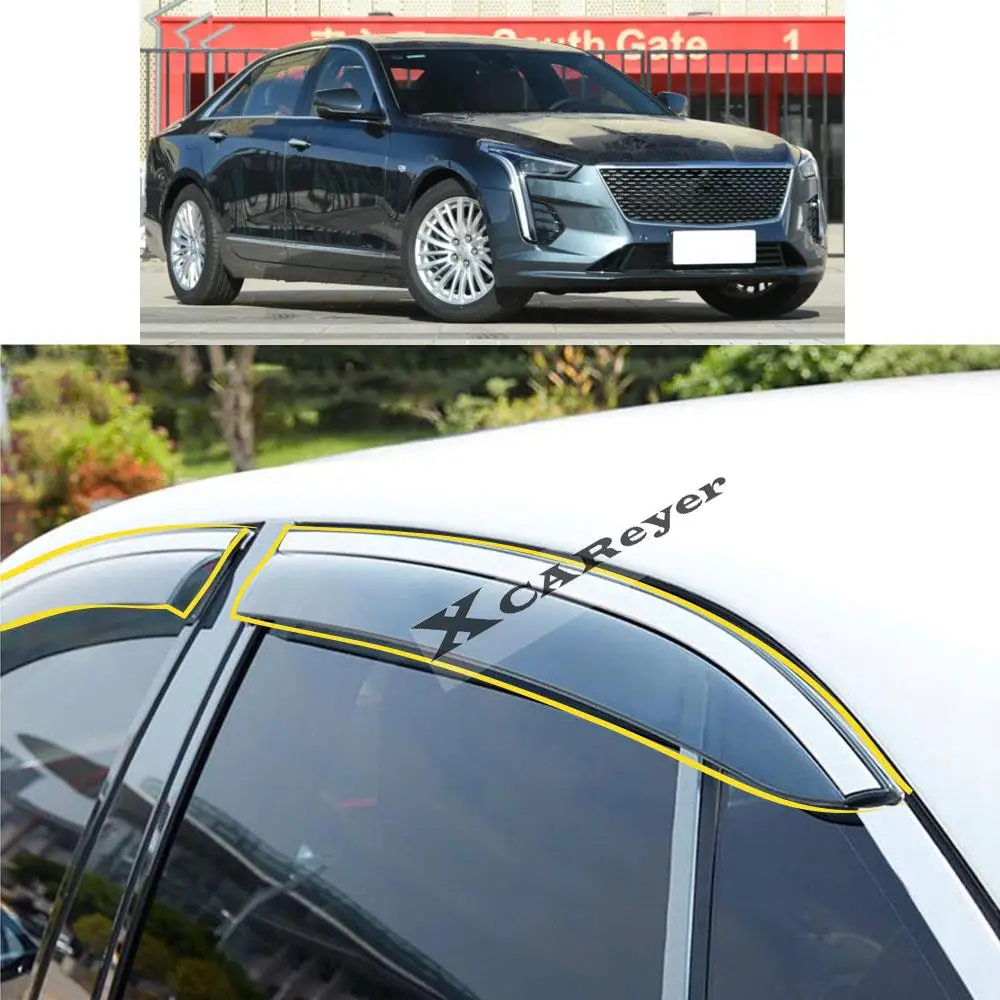 

For Cadillac CT6 2016 2017 2018 2019 2020 2021 2022 Car Body Styling Sticker Plastic Window Glass Wind Visor Rain/Sun Guard Vent